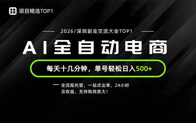 （19783期）副业精选TOP1，全流程托管，24小时见收益，单号轻松日入500+-小白项目网