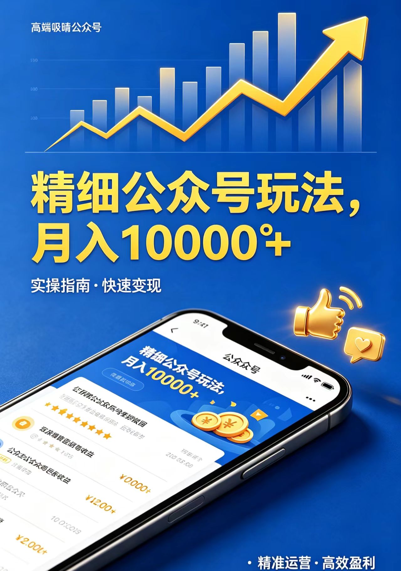 精细公众号玩法，月入10000+，实操指南，快速变现-小白项目网