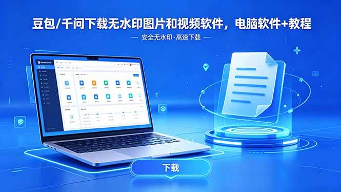 （18456期）豆包/千问下载无水印图片和视频软件，电脑软件+教程-小白项目网