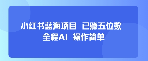 小红书蓝海项目，全程AI，操作简单，已挣五位数-小白项目网