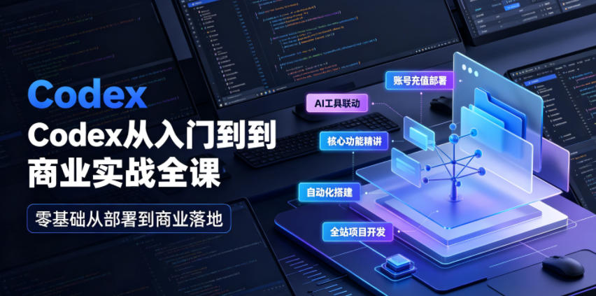 Codex从入门到商业实战全课|账号充值部署、AI工具联动、核心功能精讲、自动化搭建、全站项目开发零基础教程-小白项目网