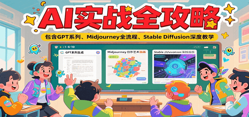 AI实战全攻略，包含GPT系列、Midjourney全流程、Stable Diffusion深度教学-小白项目网