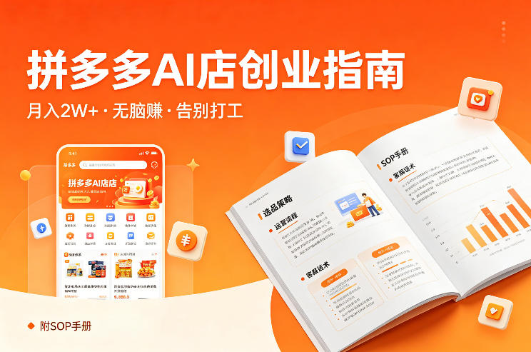 开一家拼多多AI店，月入2W+，无脑賺，告别打工，附SOP手册-小白项目网