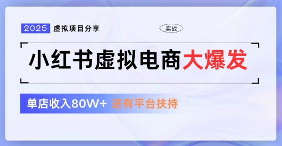 小红书虚拟店铺 蓝海项目 小白轻松一天3张+-小白项目网