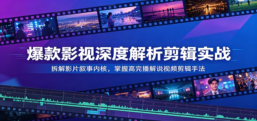 爆款影视深度解析剪辑实战:拆解影片叙事内核,掌握高完播解说视频剪辑手法-小白项目网