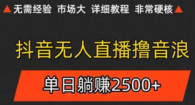 抖音无人直播6.0 简单无脑可矩阵 每天两小时轻松躺赚500+-小白项目网