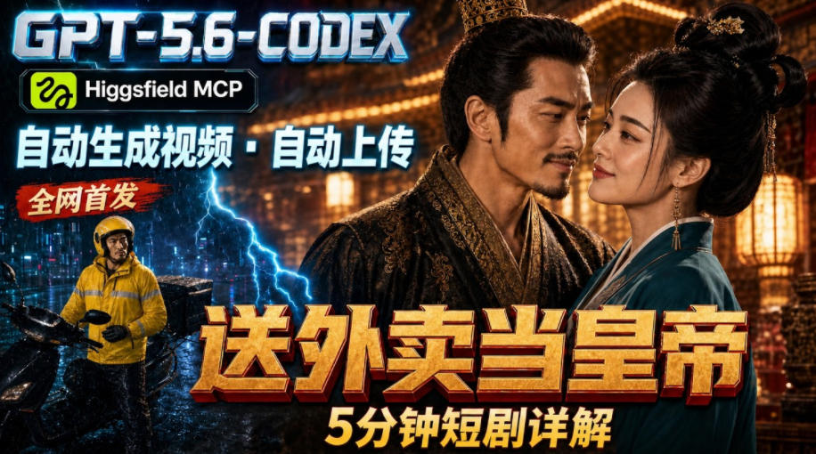 GPT-5.6 Codex+Higgsfield MCP：一条指令生成5分钟短剧并自动上传YouTube（油管）-小白项目网