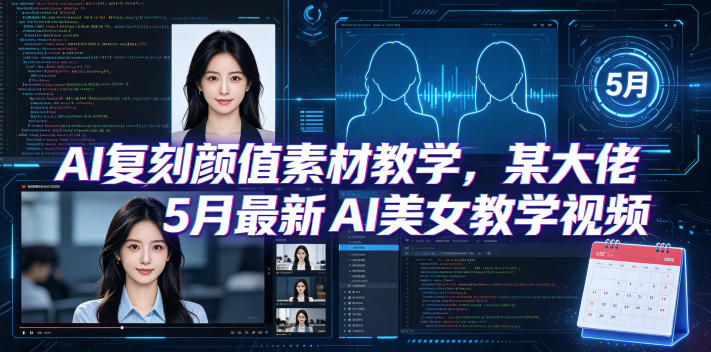 AI复刻颜值素材教学，某大佬5月最新AI美女教学视频，内含4月好物复刻教学-小白项目网