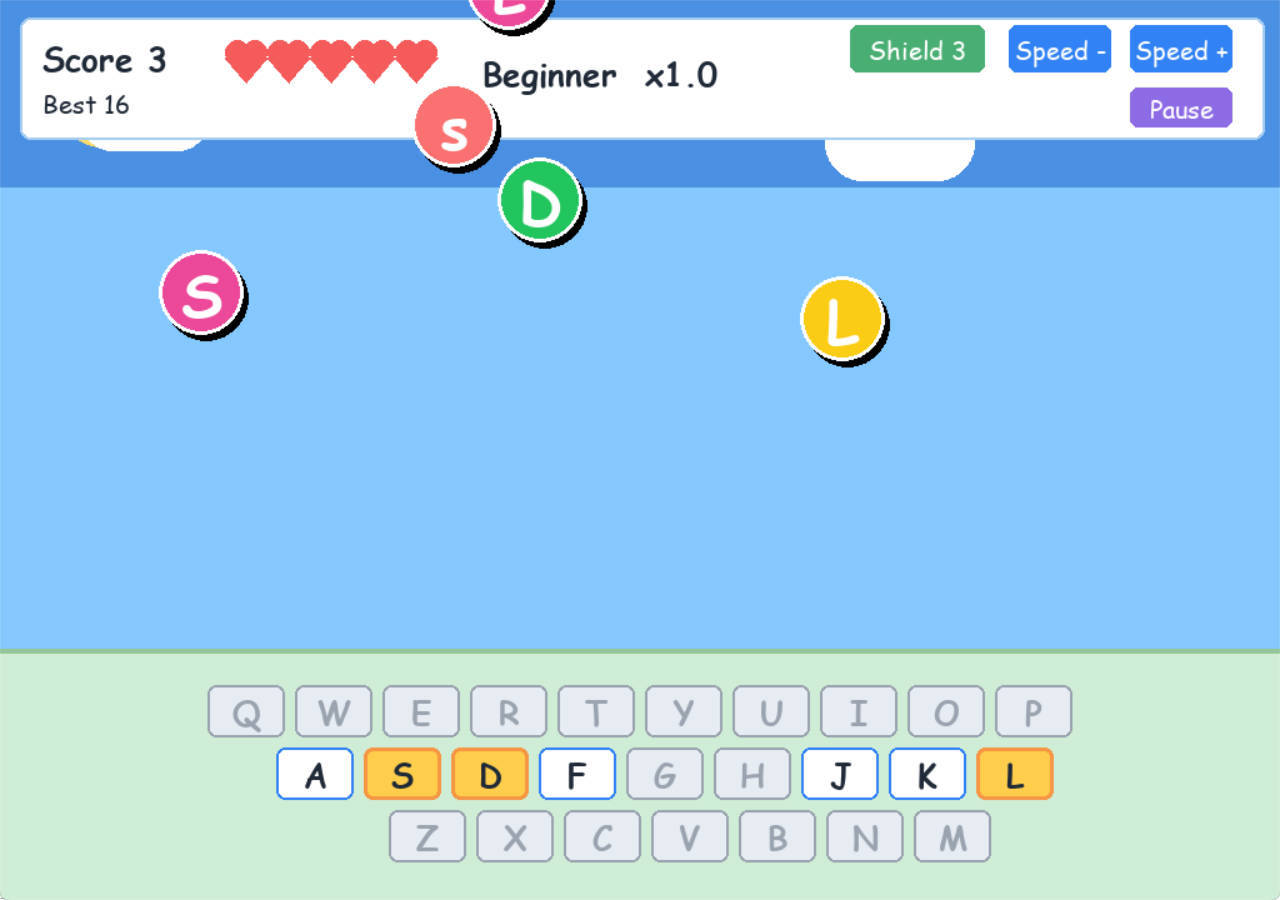 小孩键盘熟练字母大冒险V1.0-小白项目网