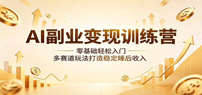 AI副业变现训练营：零基础轻松入门，多赛道玩法打造稳定睡后收入-小白项目网