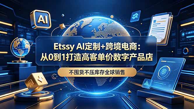 (18974期)Etsy AI定制+跨境电商:从0到1打造高客单价数字产品店,不囤货不压库存全球销售-小白项目网