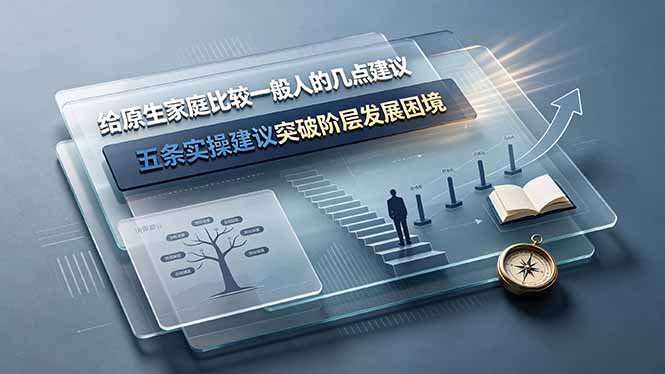 付费文章：给原生家庭比较一般人的几点建议，五条实操建议突破阶层发展困境-小白项目网