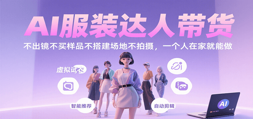 AI服装达人带货，不出镜不买样品不搭建场地不拍摄，一个人在家就能做-小白项目网