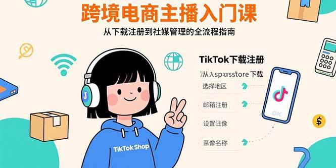 （15708期）跨境电商主播入门课，TikTok下载注册，支付工具配置，社媒账号管理全流程-小白项目网