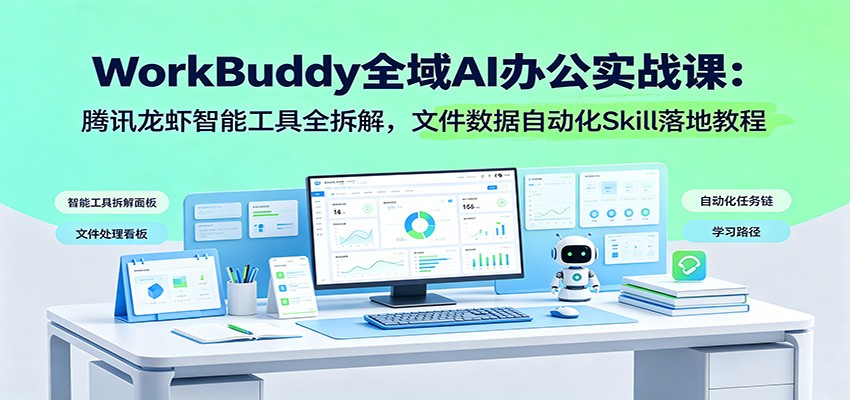 WorkBuddy全域AI办公实战课：腾讯龙虾智能工具全拆解，文件数据自动化Skill落地教程-小白项目网