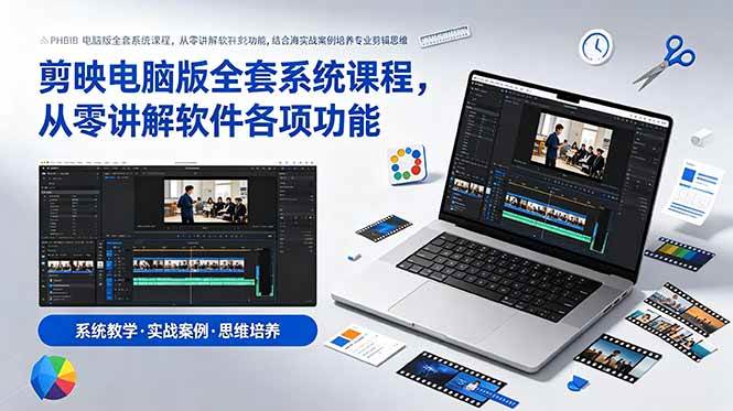 (18926期)剪映电脑版全套系统课程,从零讲解软件各项功能,结合海量实战案例培养专业剪辑思维-小白项目网