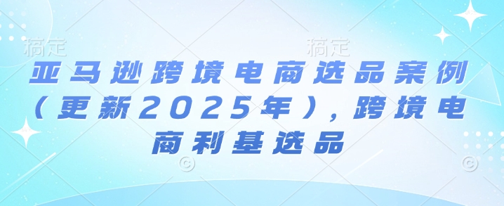 亚马逊跨境电商选品案例(更新2025年7月)，跨境电商利基选品 - 小白项目网-小白项目网