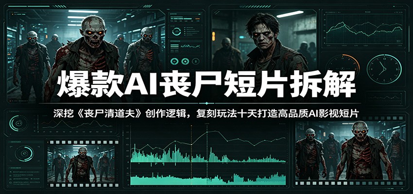 爆款AI丧尸短片拆解：深挖《丧尸清道夫》创作逻辑，复刻玩法快速打造高品质AI影视短片-小白项目网