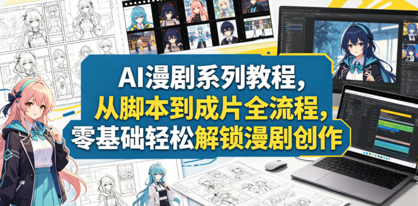 AI漫剧系列教程，从脚本到成片全流程，零基础轻松解锁漫剧创作-小白项目网