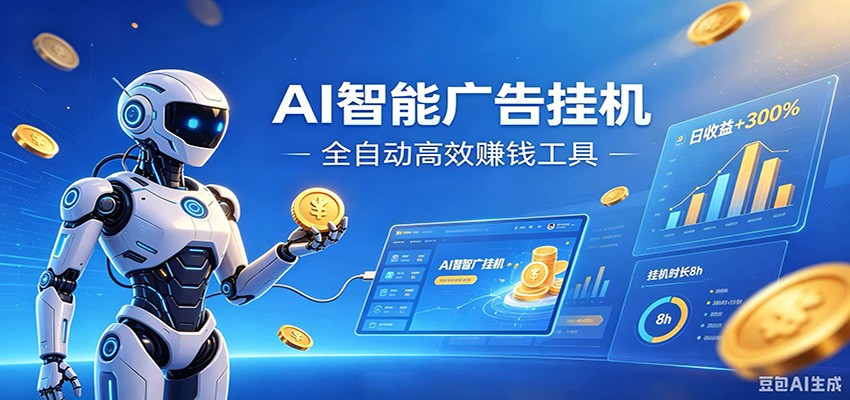 AI智能广告挂机，小白轻松上手，在家自动赚收益-小白项目网