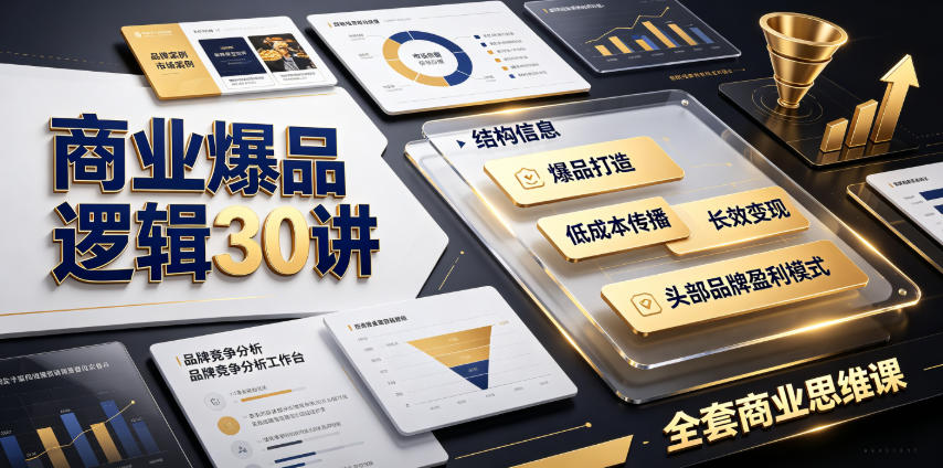 商业爆品逻辑30讲｜拆解各行各业头部品牌盈利模式，吃透爆品打造、低成本传播、长效变现全套商业思维课-小白项目网