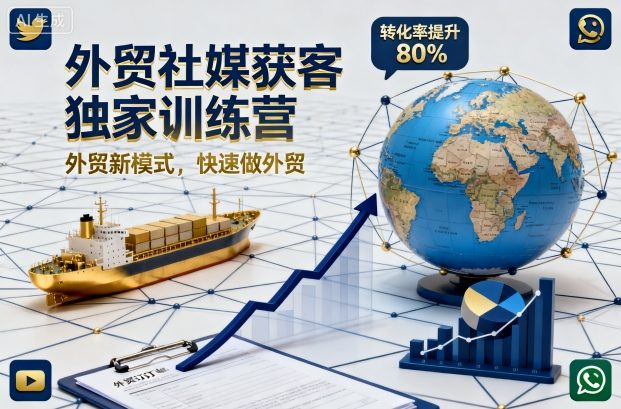 外贸社媒获客独家训练营，外贸新模式，快速做外贸(更新26年08月21日)-小白项目网
