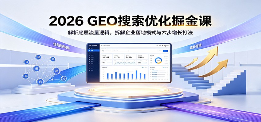 2026 GEO搜索优化掘金课：解析底层流量逻辑，拆解企业落地模式与六步增长打法-小白项目网