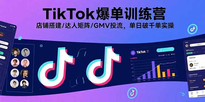 （15920期）TikTok爆单训练营，店铺搭建/达人矩阵/GMV投流，单日破千单实操-小白项目网