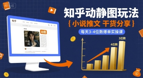 小说推文干货分享之知乎动静图玩法，每天3-4位数爆单实操课 - 小白项目网-小白项目网