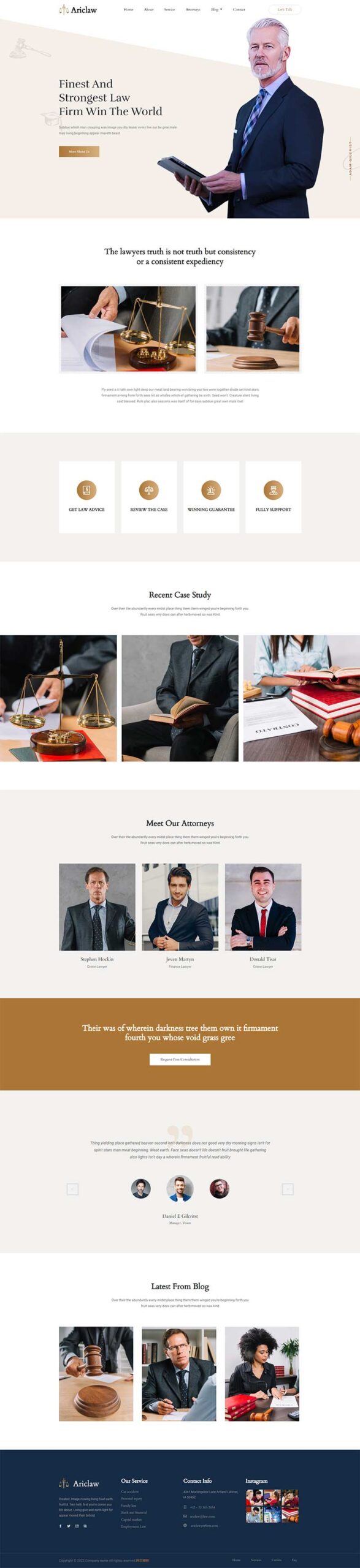 律师事务所HTML5网站模板-小白项目网
