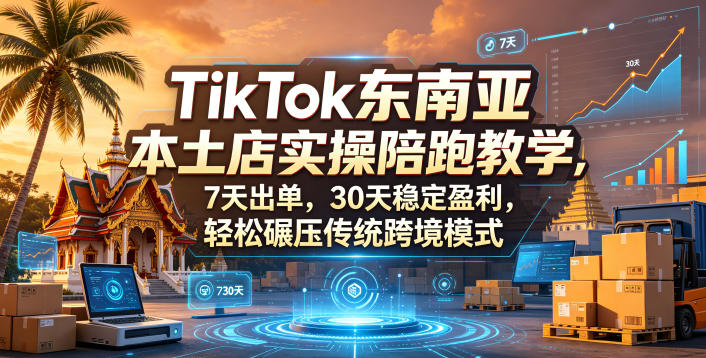 TikTok东南亚本土店实操陪跑教学，7天出单，30天稳定盈利，轻松碾压传统跨境模式（更新0516）-小白项目网