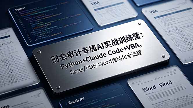 财会审计专属 AI实战训练营-更新：Python+Claude Code+VBA，Excel/PDF/Word自动化全流程-小白项目网