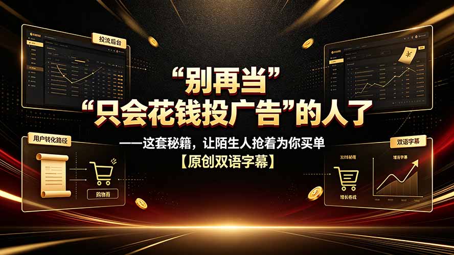 别再当“只会花钱投广告”的人了——这套秘籍，让陌生人抢着为你买单【原创双语字幕】-小白项目网