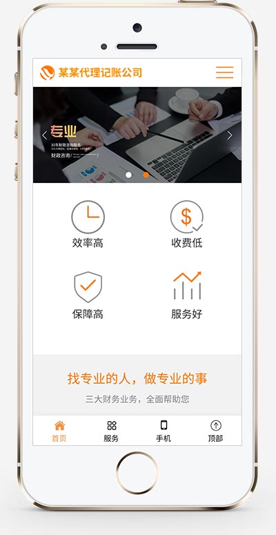 代理记账服务公司pbootcms网站模板-小白项目网