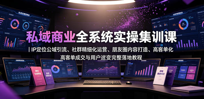 私域商业全系统实操课|IP定位公域引流、社群精细化运营、朋友圈内容打造、高客单成交与用户裂变完整落地教程-小白项目网