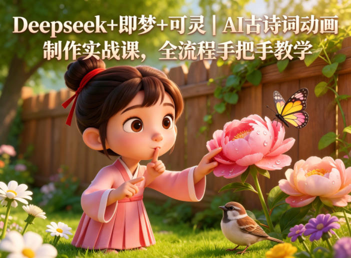 Deepseek+即梦+可灵｜AI古诗词动画制作实战课，全流程手把手教学-小白项目网