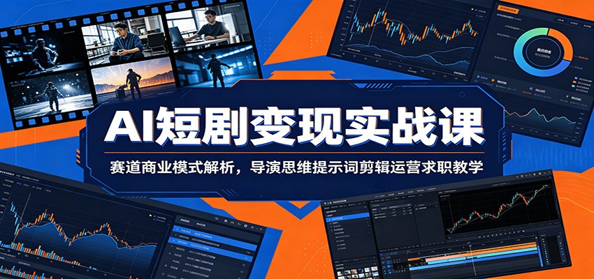 AI短剧变现实战课：赛道商业模式解析，导演思维提示词剪辑运营求职教学-小白项目网