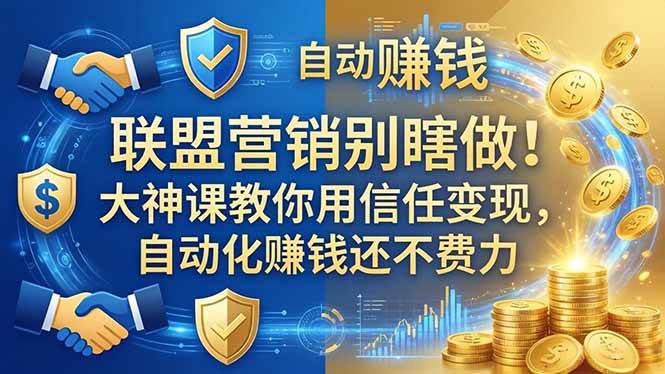 （18242期）联盟营销别瞎做！大神课教你用信任变现，自动化赚钱还不费力【原创双语字幕】-小白项目网