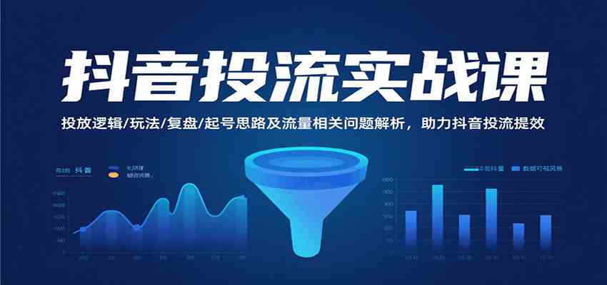 抖音投流实战课，投放逻辑/玩法/复盘/起号思路及流量相关问题解析，助力抖音投流提效-小白项目网