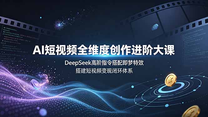 AI短视频全维度创作进阶大课，DeepSeek高阶指令搭配即梦特效，搭建短视频变现闭环体系-小白项目网