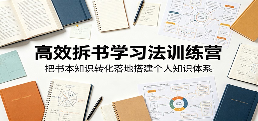 高效拆书学习法训练营,把书本知识转化落地搭建个人知识体系-小白项目网