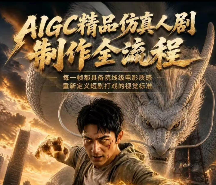AIGC精品仿真人剧豢龙人全流程制作解析2026,国风仿真人创作+打斗剧情+人设编排,一站式AI短剧入门-小白项目网