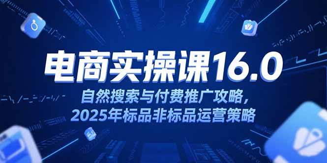 （15262期）淘宝电商运营课16.0，自然搜索与付费推广攻略，2025年标品非标品运营策略-小白项目网