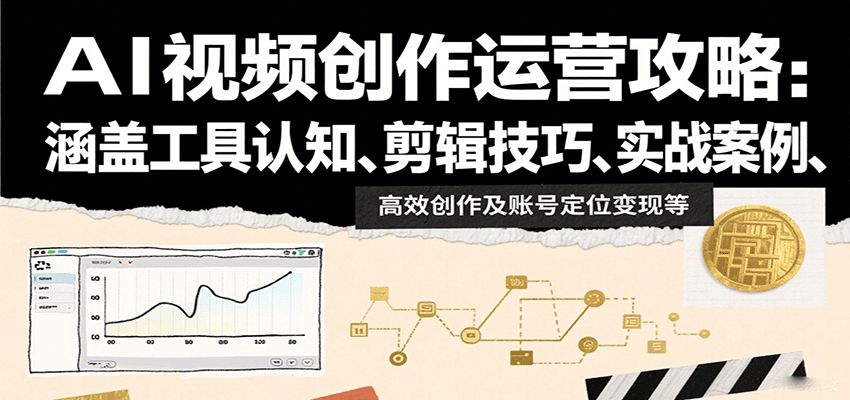 AI视频创作运营攻略：涵盖工具认知、剪辑技巧、实战案例、高效创作及账号定位变现等-小白项目网
