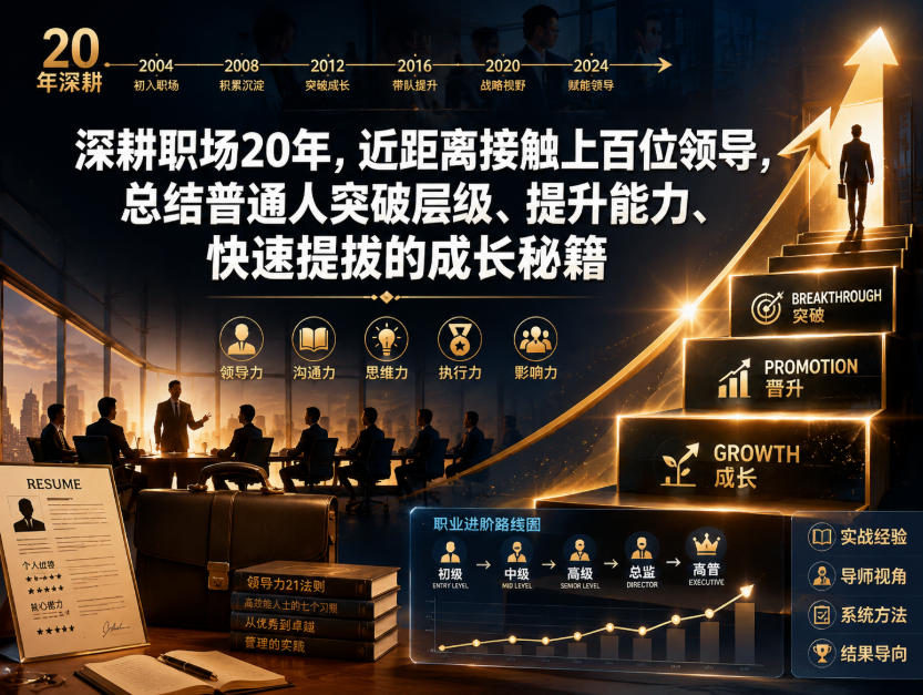付费文章:深耕职场20年,近距离接触上百位领导,总结普通人突破层级、提升能力、快速提拔的成长秘籍(全网独家干货)-小白项目网