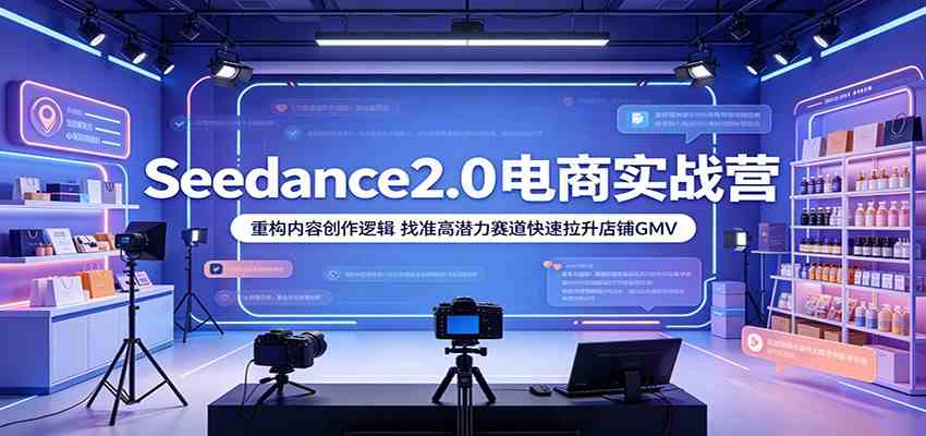 Seedance2.0电商实战营：重构内容创作逻辑，找准高潜力赛道快速拉升店铺GMV-小白项目网