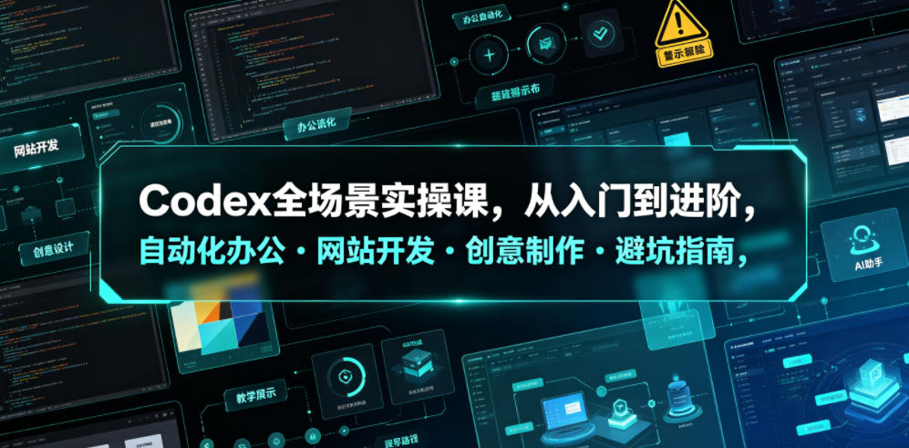 Codex全场景实操课,从入门到进阶,自动化办公・网站开发・创意制作・避坑指南,全流程教学-小白项目网