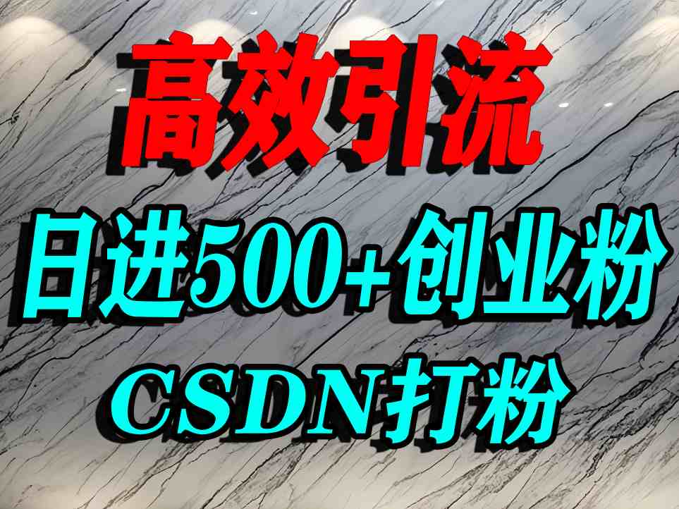 怎么打创业粉？CSDN又一个你不知道的打粉引流神秘平台，单人日引500+精准流量-小白项目网