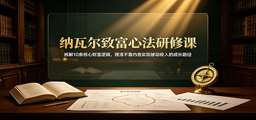 纳瓦尔致富心法研修课：拆解10条核心财富逻辑，理清不靠内卷实现被动收入的成长路径-小白项目网