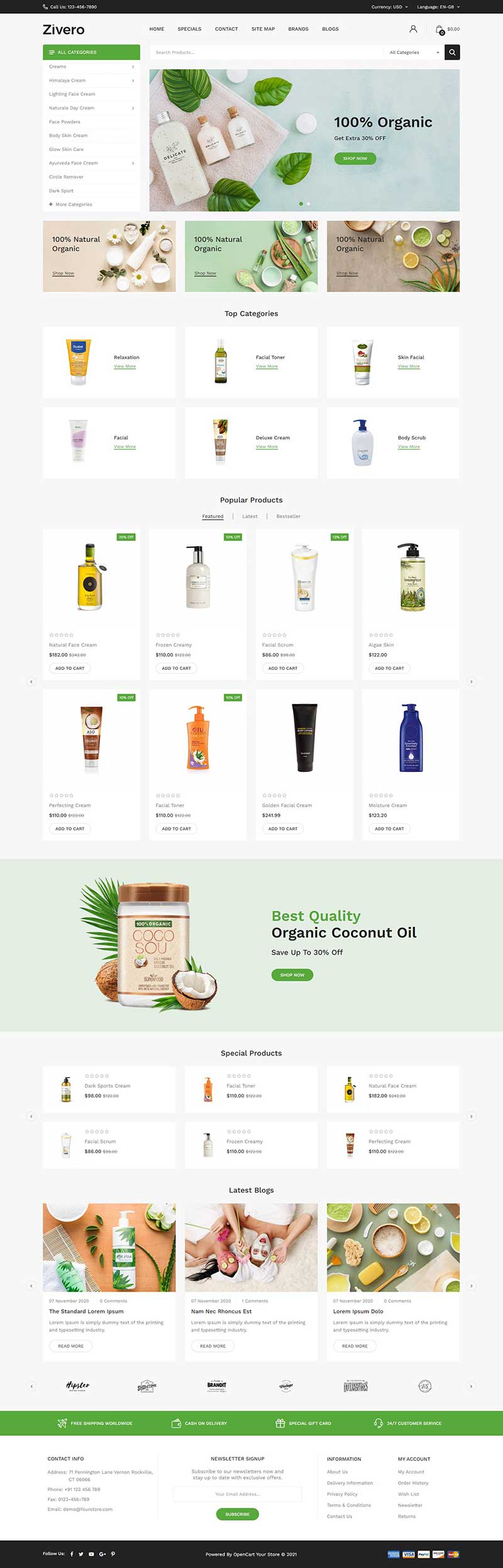 界面清新香水沐浴露洗护用品商城html模板-小白项目网